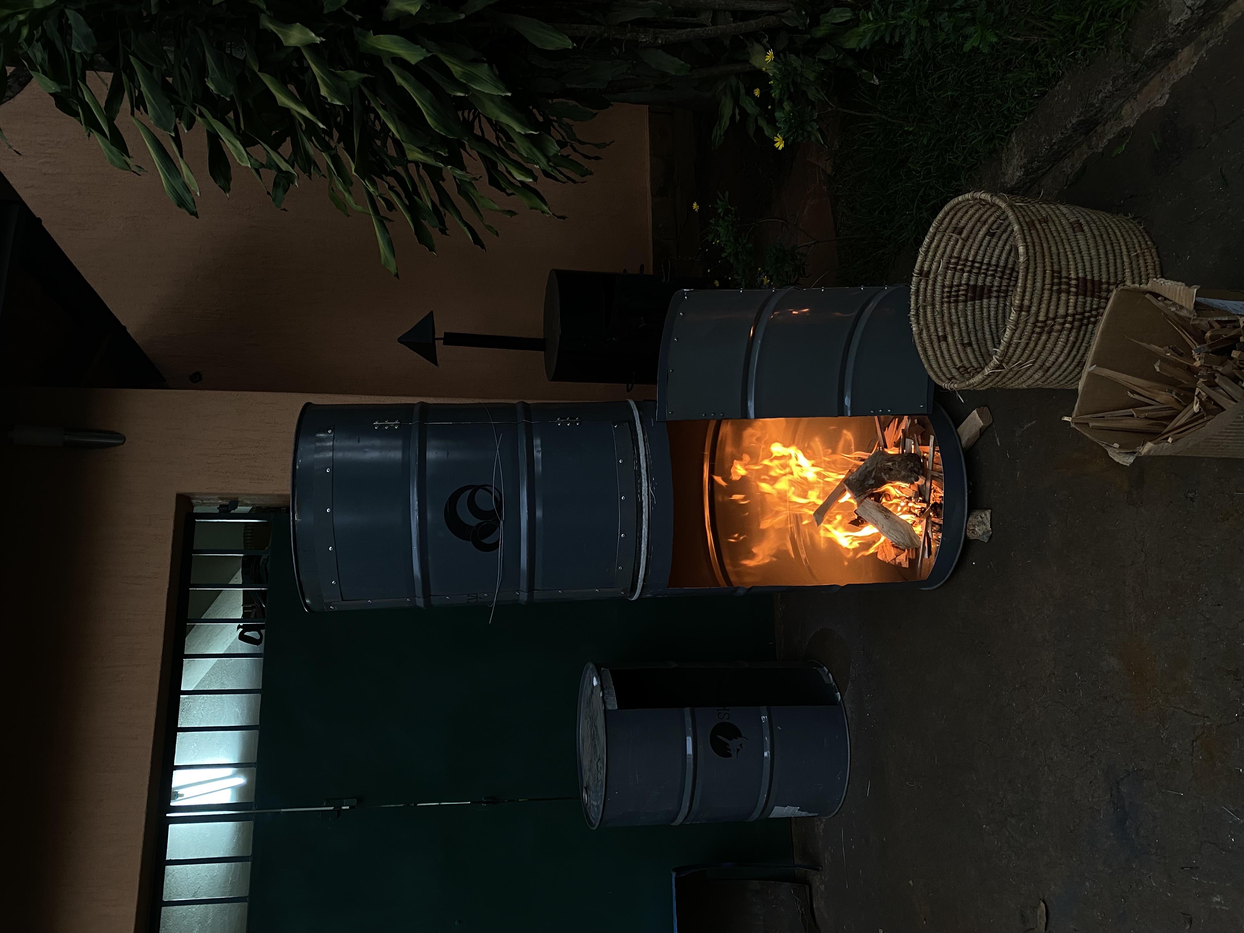 The Red Thorn smoker burning through the night